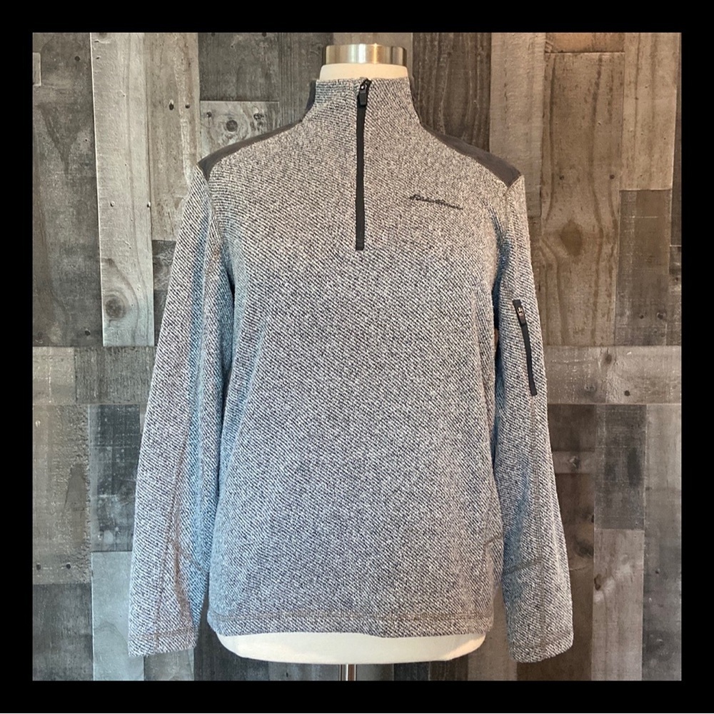 Men’s Eddie Bauer half zip sweater large mock neck sporty outdoor activewear